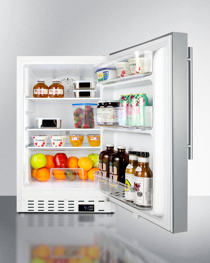 Summit - 21" Wide Built-In All-Refrigerator, ADA Compliant |  ALR46WSSHV