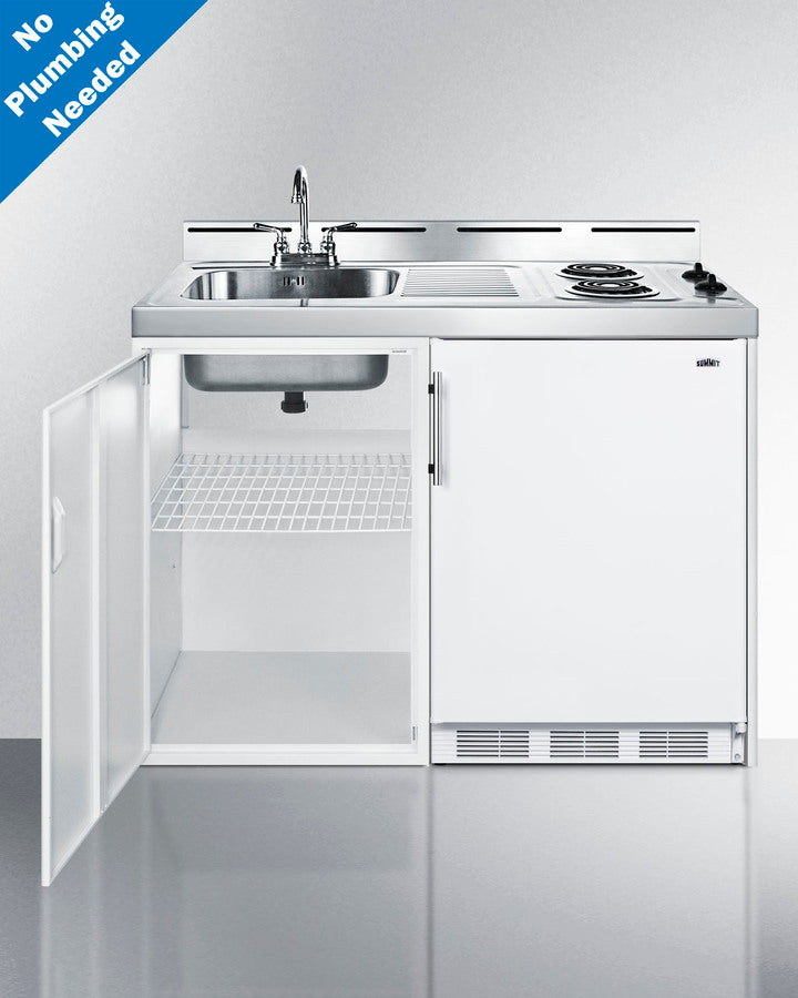 Summit - 48" Wide All-In-One Kitchenette, No Plumbing Needed | C48ELPUMP