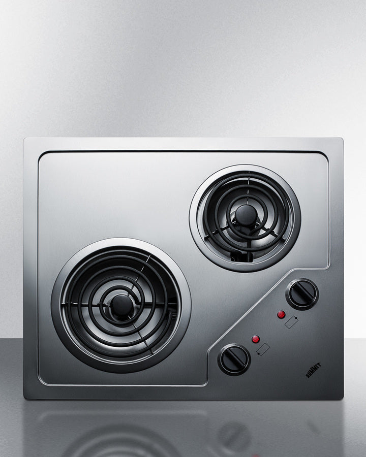 Summit - 21" Wide 230V 2-Burner Coil Cooktop | CR2B224S