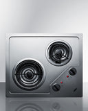 Summit - 21" Wide 230V 2-Burner Coil Cooktop