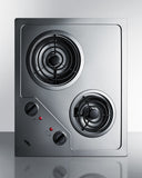 Summit - 21" Wide 230V 2-Burner Coil Cooktop