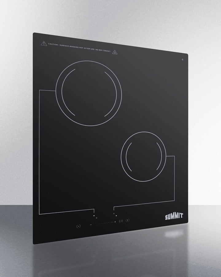 Summit - 18" Wide 220V 2-Burner Radiant Cooktop | CR2B228T