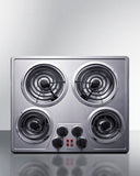 Summit - 24" Wide 240V 4-Burner Coil Cooktop | CR4SS24