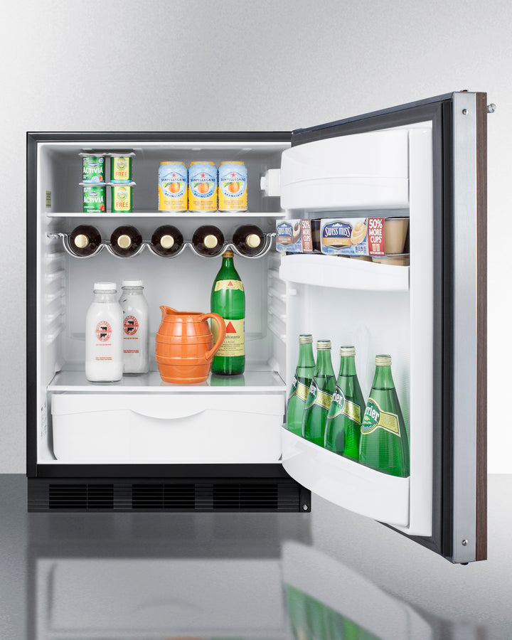 Summit - 24" Wide Built-In All-Refrigerator With Wood Panel Door | FF63BKBIWP1