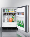 Summit -24" Wide Built-In All-Refrigerator With Wood Panel Door, ADA Compliant | FF63BKBIWP1ADA