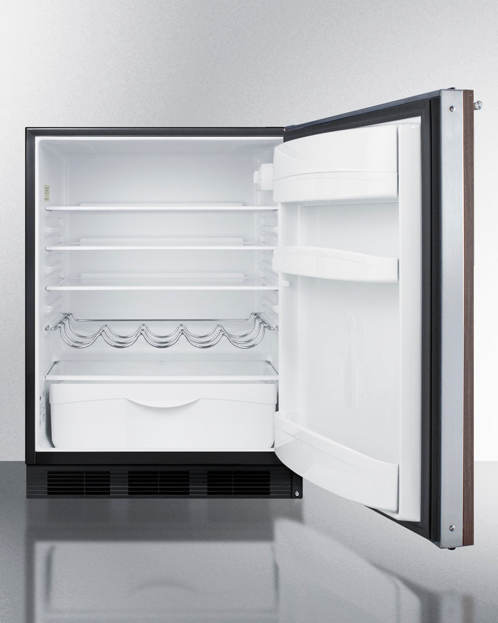 Summit -24" Wide Built-In All-Refrigerator With Wood Panel Door, ADA Compliant | FF63BKBIWP1ADA