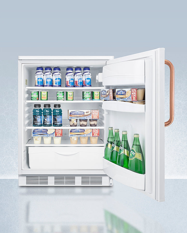 Summit - 24" Wide All-Refrigerator with Antimicrobial Pure Copper Handle | FF6LWTBC