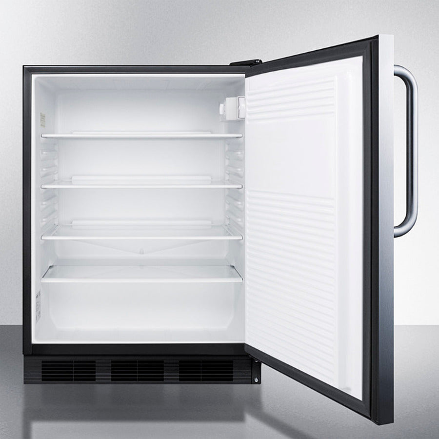 Summit - 24" Wide Built-In All-Refrigerator | FF7LBLKCSS