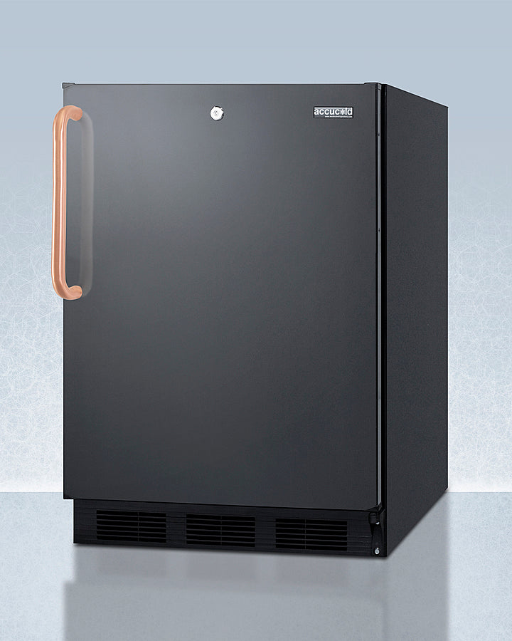 Summit - 24" Wide Built-In All-Refrigerator with Antimicrobial Pure Copper Handle, ADA Compliant | FF7LBLKBITBCADA