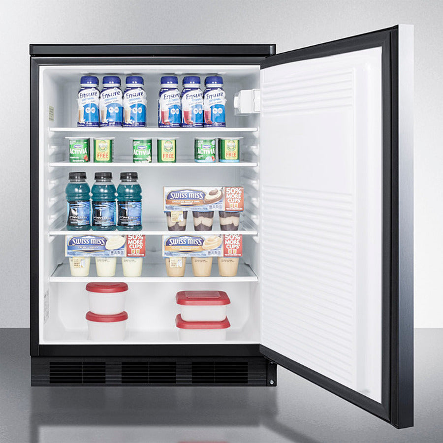 Summit - 24" Wide All-Refrigerator | FF7LBLKSSHH