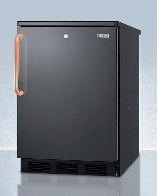 Summit - 24" Wide All-Refrigerator with Antimicrobial Pure Copper Handle | FF7LBLKTBC