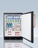 Summit - 24" Wide All-Refrigerator with Antimicrobial Pure Copper Handle | FF7LBLKTBC