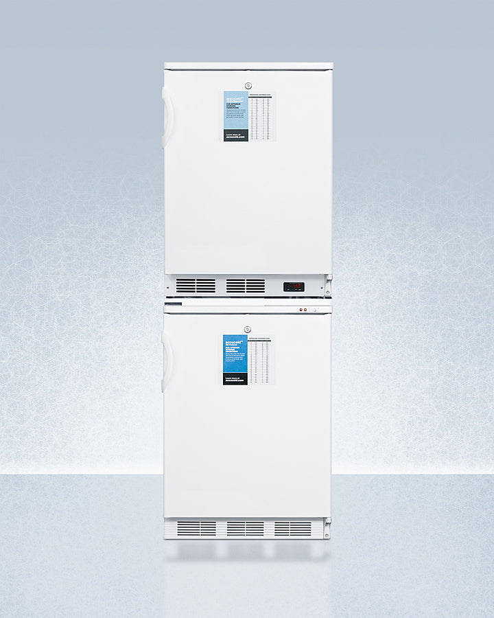 Summit - 24" Wide All-Refrigerator/All-Freezer Combination | FF7LW-VT65MLSTACKPRO