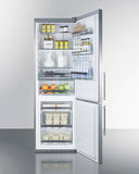Summit - 24" Wide Built-In Bottom Freezer Refrigerator | FFBF249SSBI