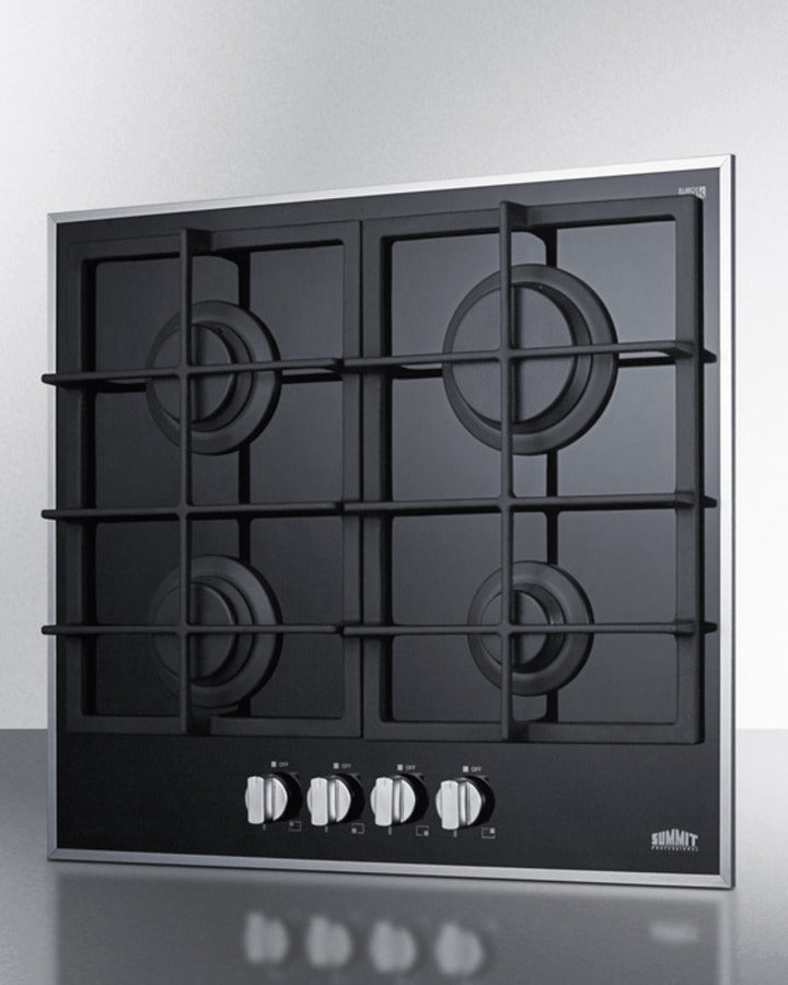 Summit - 24" Wide 4-Burner Gas Cooktop | GC424BGL