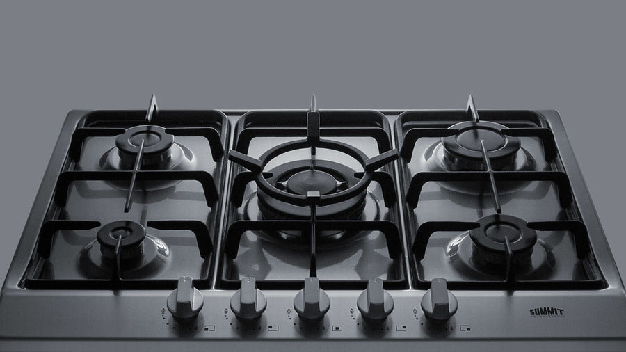 Summit - 30" Wide 5-Burner Gas Cooktop | GC527SSTK30