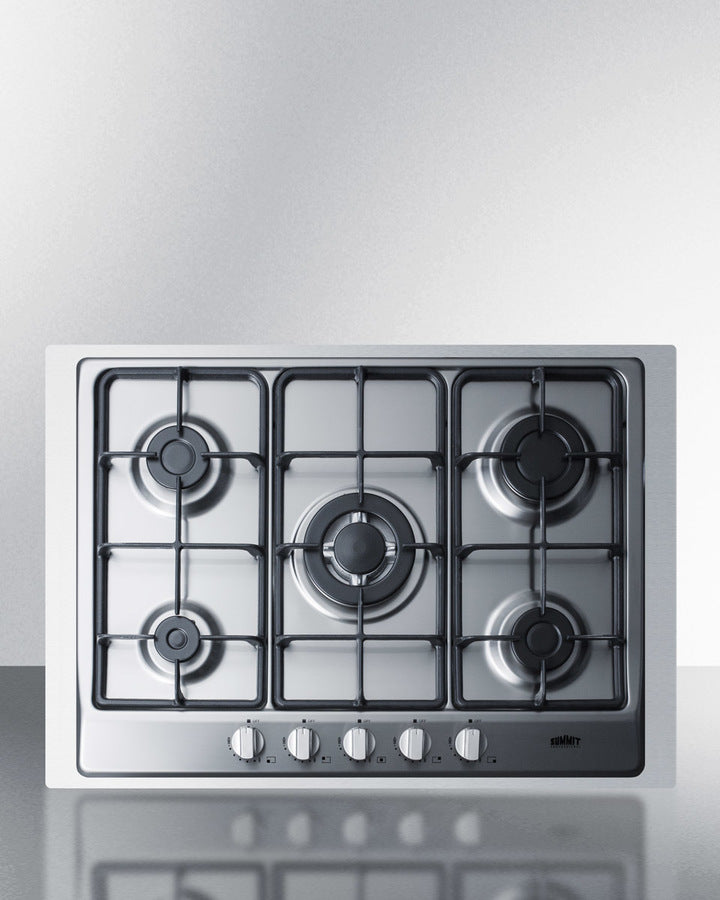 Summit - 30" Wide 5-Burner Gas Cooktop | GC527SSTK30