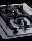 Summit - 15" Wide 2-Burner Propane Gas Cooktop In Stainless Steel  | GCJ2SSLPTK15