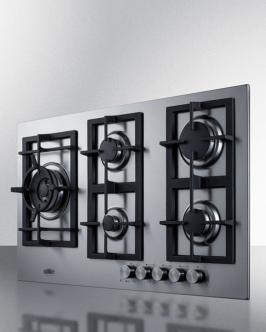 Summit - 34" Wide 5-Burner Gas Cooktop In Stainless Steel 
 | GCJ536SS