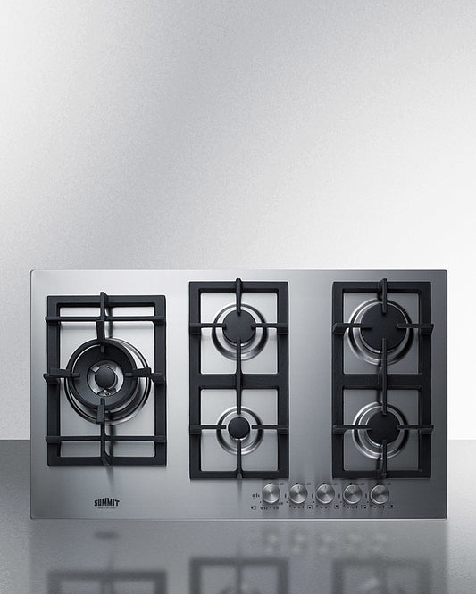 Summit - 34" Wide 5-Burner Gas Cooktop In Stainless Steel 
 | GCJ536SS