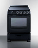 Summit - 24" Wide Electric Smooth-Top Range, 24" Under Cabinet Convertible Range Hood, and 24" Wide Over-the-Range Microwave Bundle