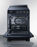 Summit - 24" Wide Electric Smooth-Top Range, 24" Under Cabinet Convertible Range Hood, and 24" Wide Over-the-Range Microwave Bundle