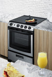 Summit - 24" Wide Electric Smooth-Top Range, 18" Wide Built-In or Freestanding All-Refrigerator, ADA Compliant, and Compact Microwave Bundle