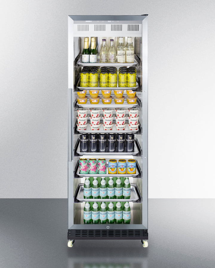 Summit - 24" Wide Mini Reach-In Beverage Center with Dolly | SCR1401RICSS