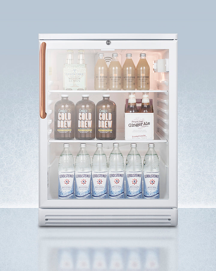 Summit - 24" Wide Beverage Center with Antimicrobial Pure Copper Handle | SCR600GLTBC