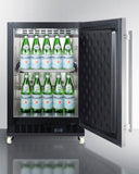 Summit - 24" Wide Built-In Mini Reach-In Beverage Center with Dolly | SCR610BLSDRI
