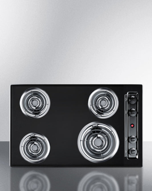 Summit - 30" Wide 4-Burner Coil Cooktop | TEL05