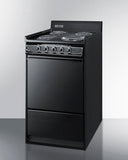 Summit - 20" Wide Electric Coil Range and 15" Wide All-refrigerator for Built-in or Freestanding Use with Digital Controls, LED Light, Right Door Swing, Lock and Black Exterior Finish Bundle