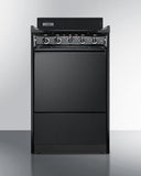 Summit - 20" Wide Electric Coil Range and 15" Wide All-refrigerator for Built-in or Freestanding Use with Digital Controls, LED Light, Right Door Swing, Lock and Black Exterior Finish Bundle