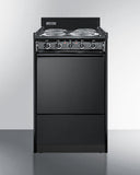 Summit - 20" Wide Electric Coil Range and 15" Wide All-refrigerator for Built-in or Freestanding Use with Digital Controls, LED Light, Right Door Swing, Lock and Black Exterior Finish Bundle