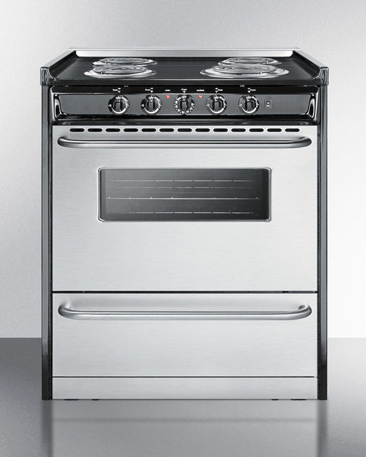 Summit - 30" Wide Electric Coil Range | TEM210BRWY