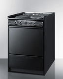 Summit - 24" Under Cabinet Ductless Range Hood and 24" Wide Electric Coil Range Bundle