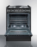 Summit - 24" Under Cabinet Ductless Range Hood and 24" Wide Electric Coil Range Bundle