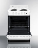 Summit - 24" Under Cabinet Ductless Range Hood and 24" Wide Electric Coil Top Range Bundle