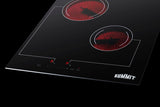 Summit - 18" Wide 220V 2-Burner Radiant Cooktop | CR2B228T