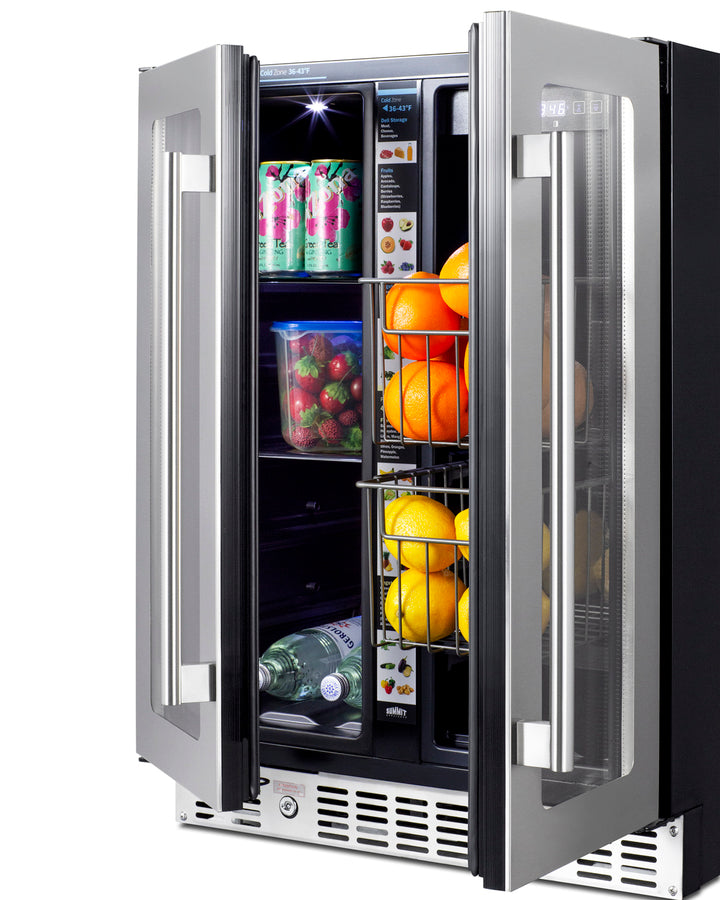 Summit - 24" Built-In Dual-Zone Produce Refrigerator, ADA Compliant| ALFD24WBVCSSPANTRY