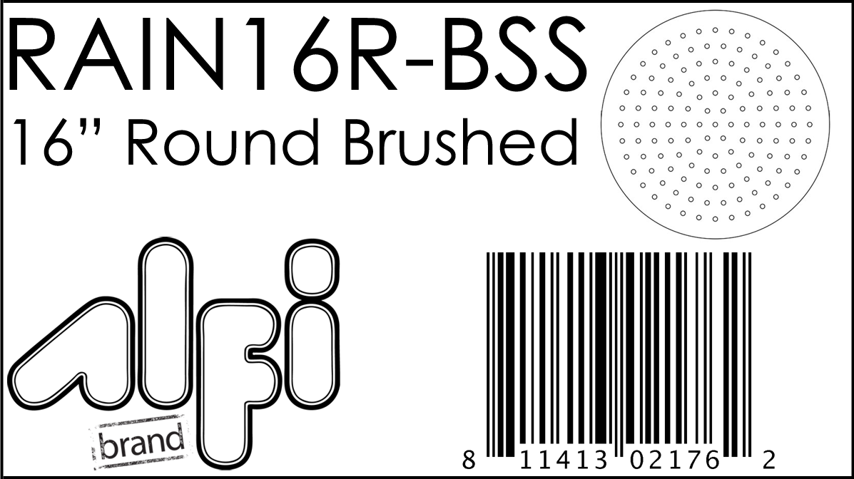 ALFI Brand - Solid Brushed Stainless Steel 16" Round Ultra Thin Rain Shower Head | RAIN16R-BSS