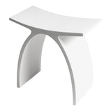 ALFI Brand - Arched White Matte Solid Surface Resin Bathroom / Shower Stool | ABST77