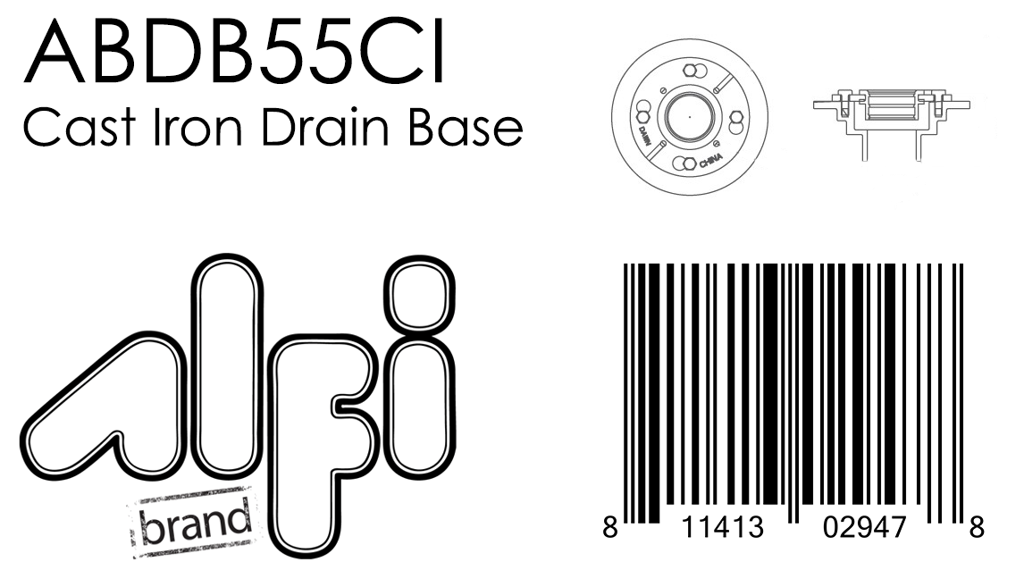 ALFI Brand - Cast Iron Shower Drain Base with Rubber Fitting | ABDB55CI