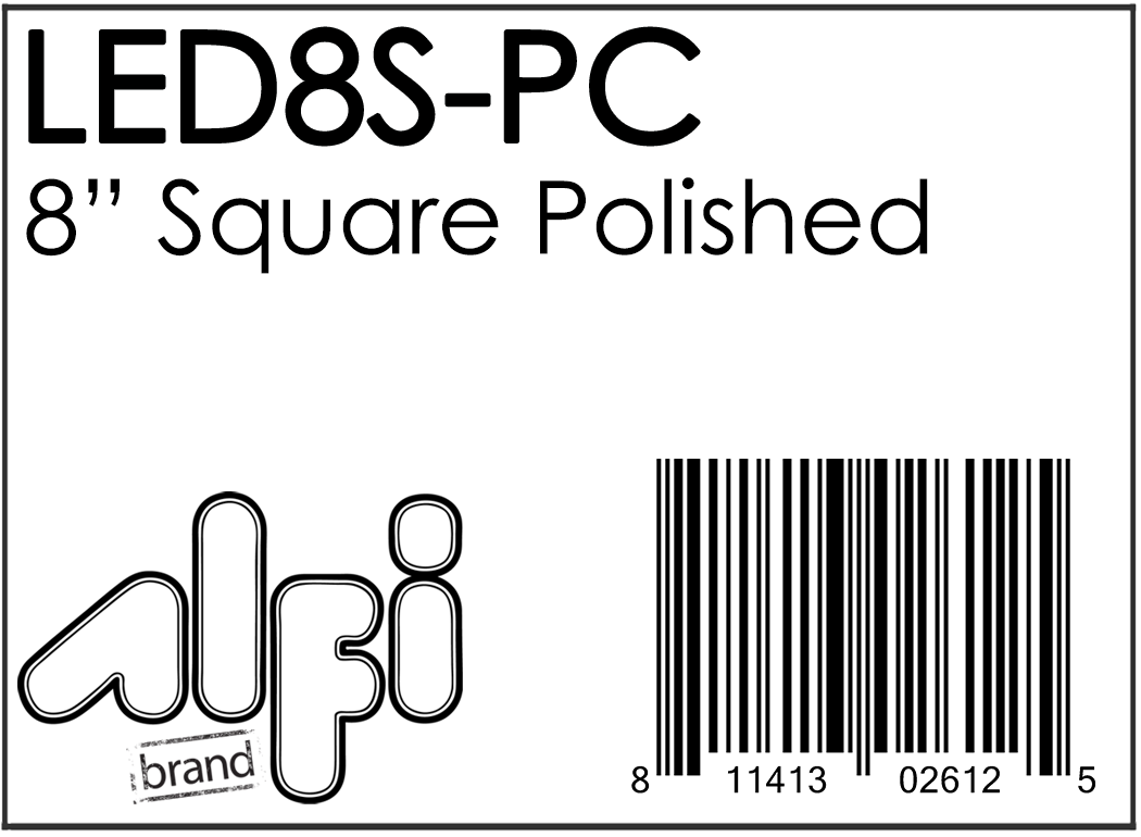 ALFI Brand - Polished Chrome 8" Square Multi Color LED Rain Shower Head | LED8S-PC