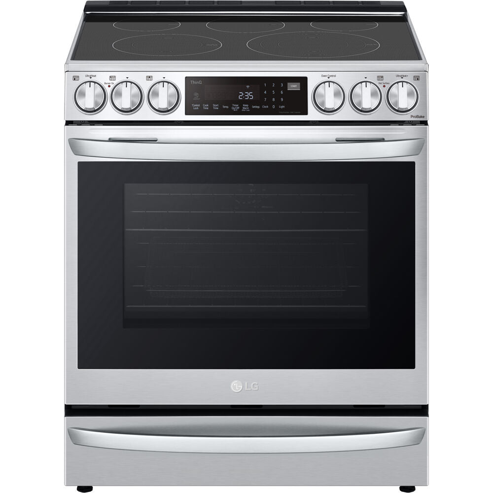 LG - 6.3CF Electric Single Oven Slide-In Range,Instaview,Air Fry,Air SousVide - Electric Slide-in - LSEL6337F