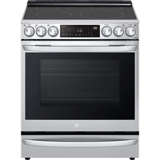 LG - 6.3CF Electric Single Oven Slide-In Range,Instaview,Air Fry,Air SousVide - Electric Slide-in - LSEL6337F