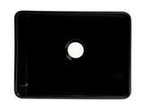 ALFI Brand - Black Matte Smooth Apron 24" x 18" Single Bowl Fireclay Farm Sink | ABF2418-BM