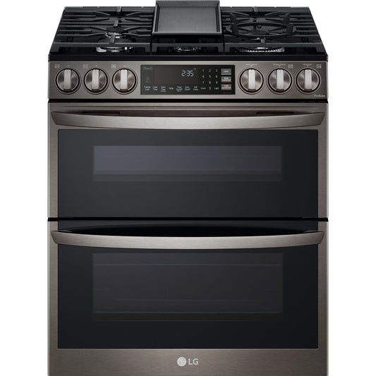 LG - 6.9 CF Smart Gas Double Slide-In, ProBake, Convection, InstaView,Air Fry - Gas Slide-In - LTGL6937D