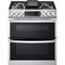 LG - 6.9 CF Smart Gas Double Slide-In, ProBake, Convection, InstaView,Air FryGas Slide-In - LTGL6937F