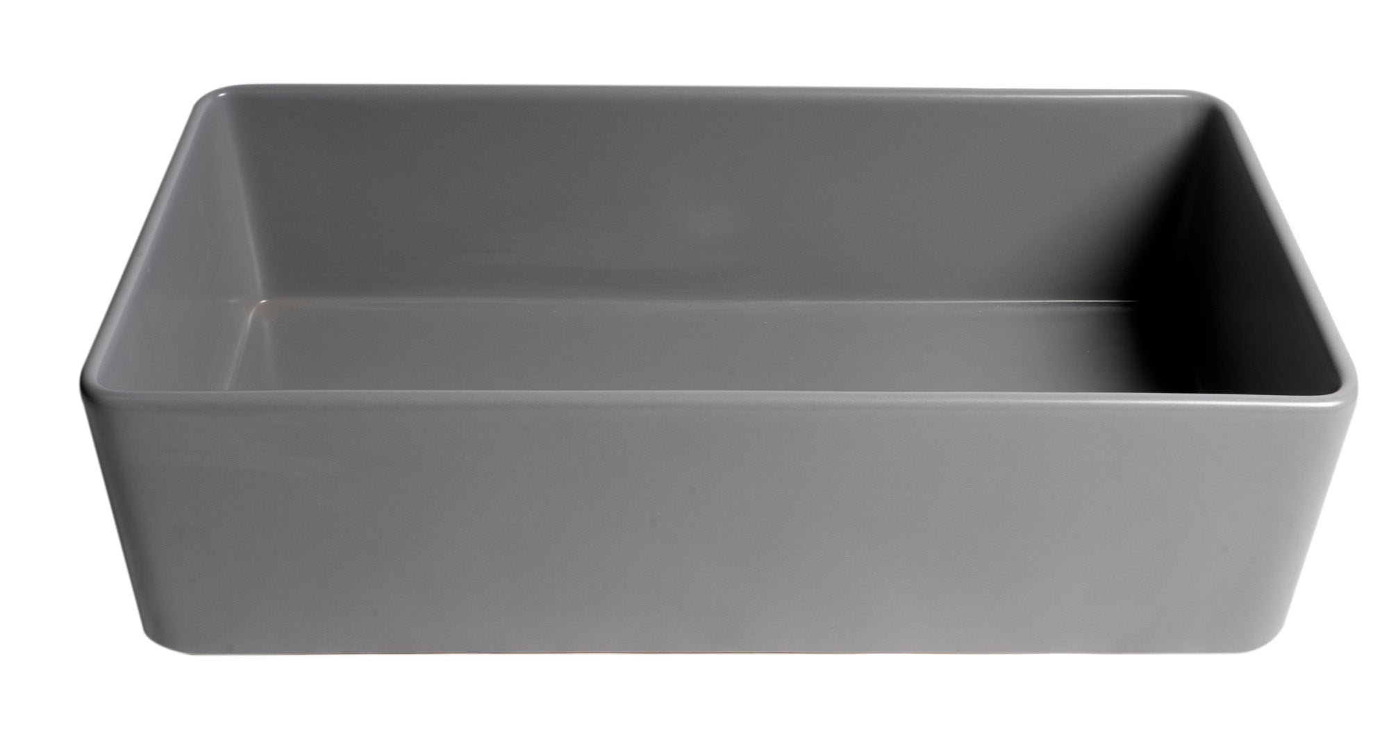 ALFI Brand - Gray Matte Smooth Apron 36" x 18" Single Bowl Fireclay Farm Sink | ABF3618-GM